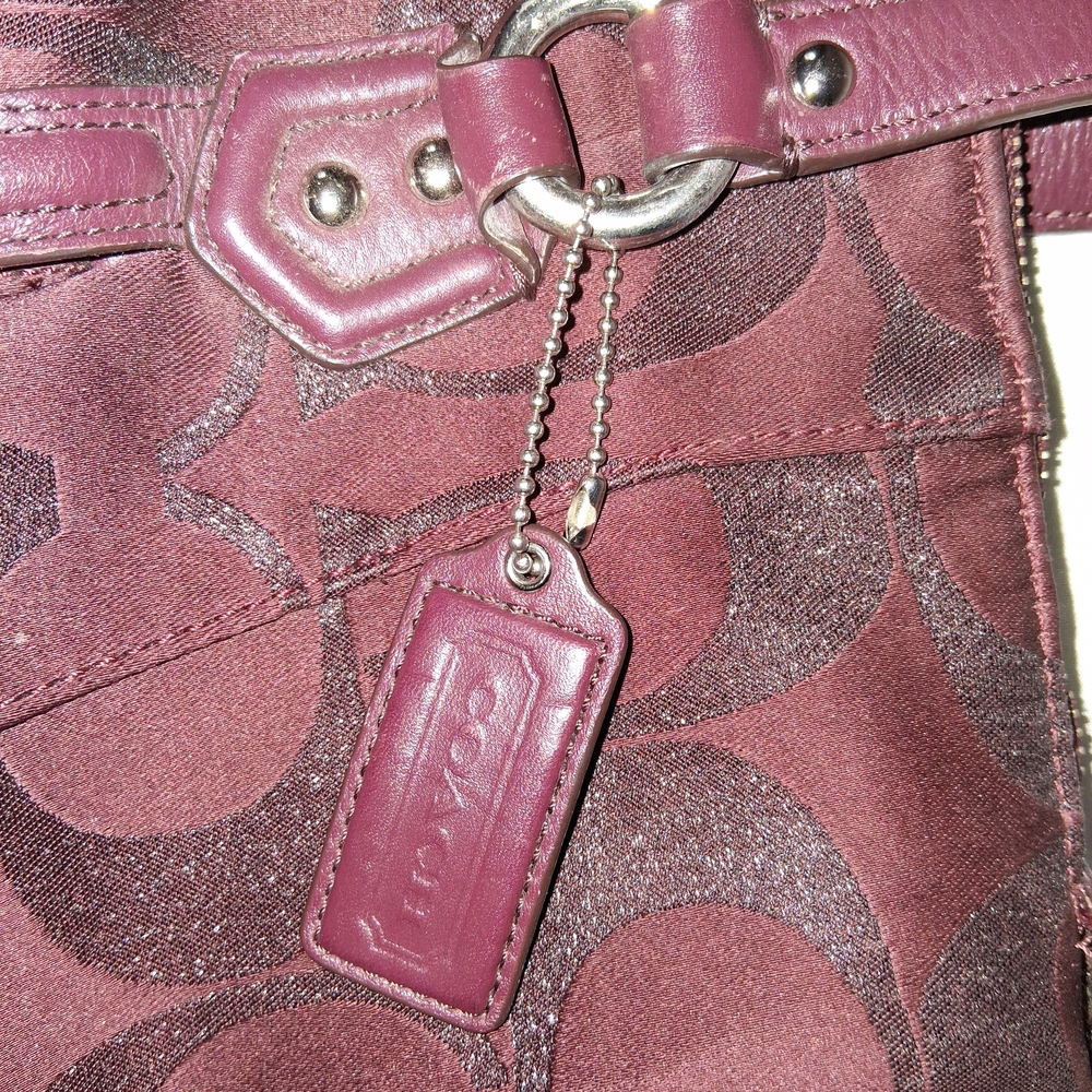 Coach Maroon Patterned Shoulder Bag - image 4
